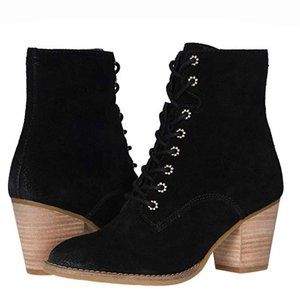 NIB FRYE ALLISTER LACE UP BLACK LEATHER BOOTS